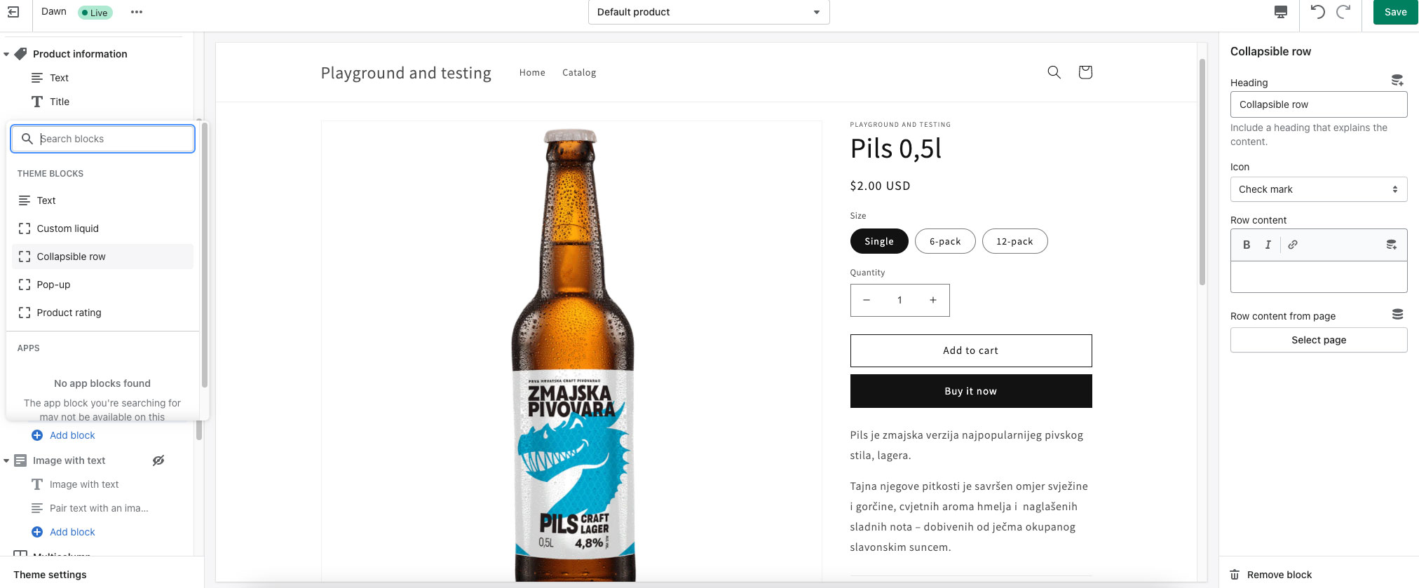 Shopify meta polja - OS 2.0