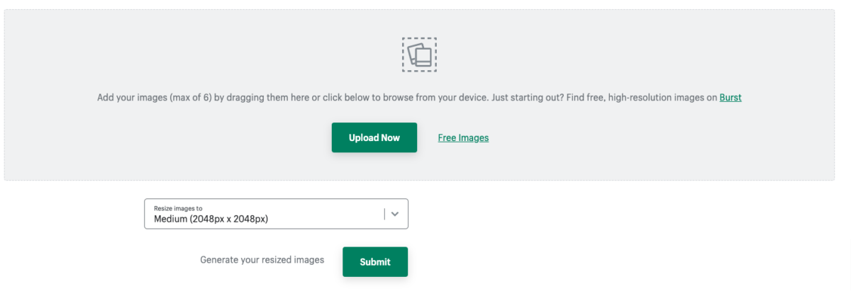 Shopify image resizer