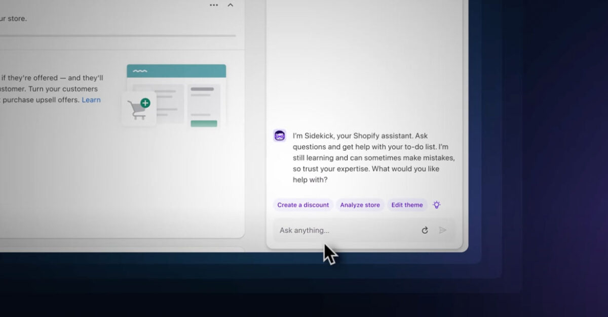 Shopify sidekick enter command